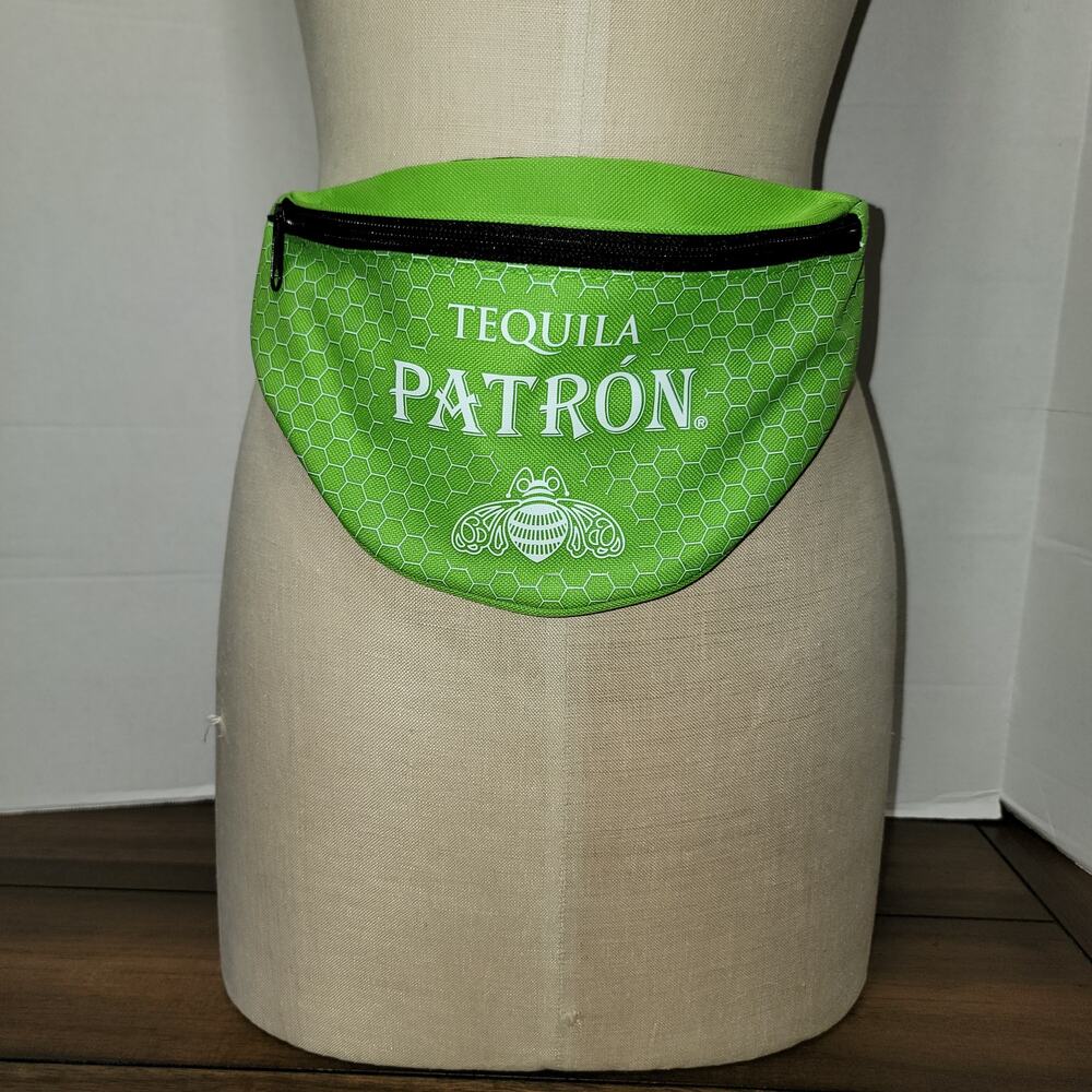 Patron Tequila Bright Green Fanny Pack w/ Honeycomb & Bee